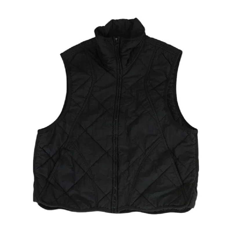 chic outerwearBlack Solid Puffer Vest