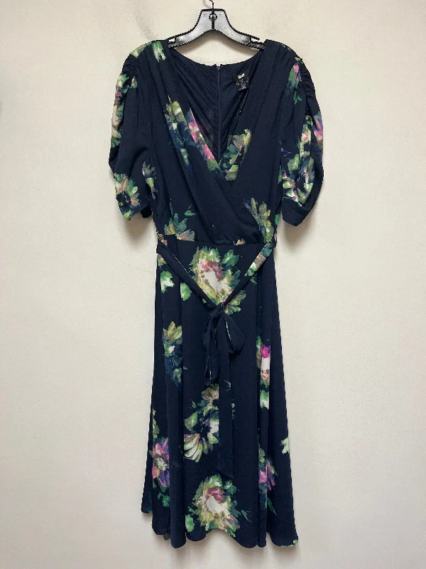 trendy wrap dressDress Casual Midi By Dkny In Floral Print, Size: 2x