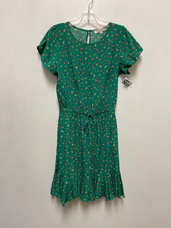 pleated dressDress Casual Short By Loft In Green, Size: Xs