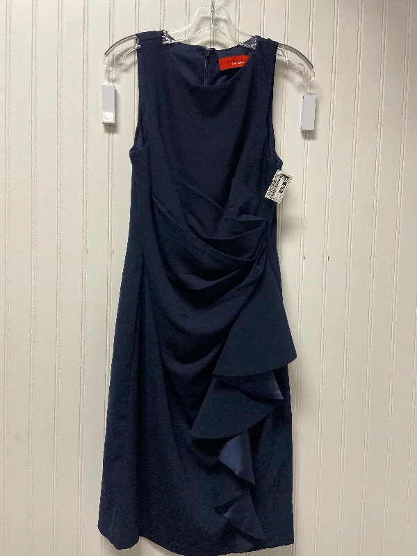 ashionable dressDress Party Midi By Carmen By Carmen Marc Valvo In Navy, Size: M