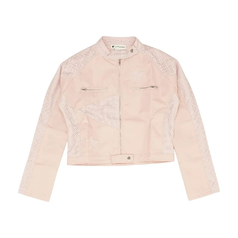 cozy fleece coatPink Solid Bomber Jacket