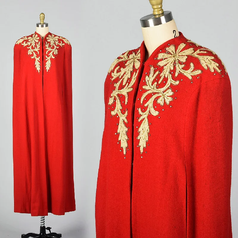 modern coat1940s Glamorous Red Cape