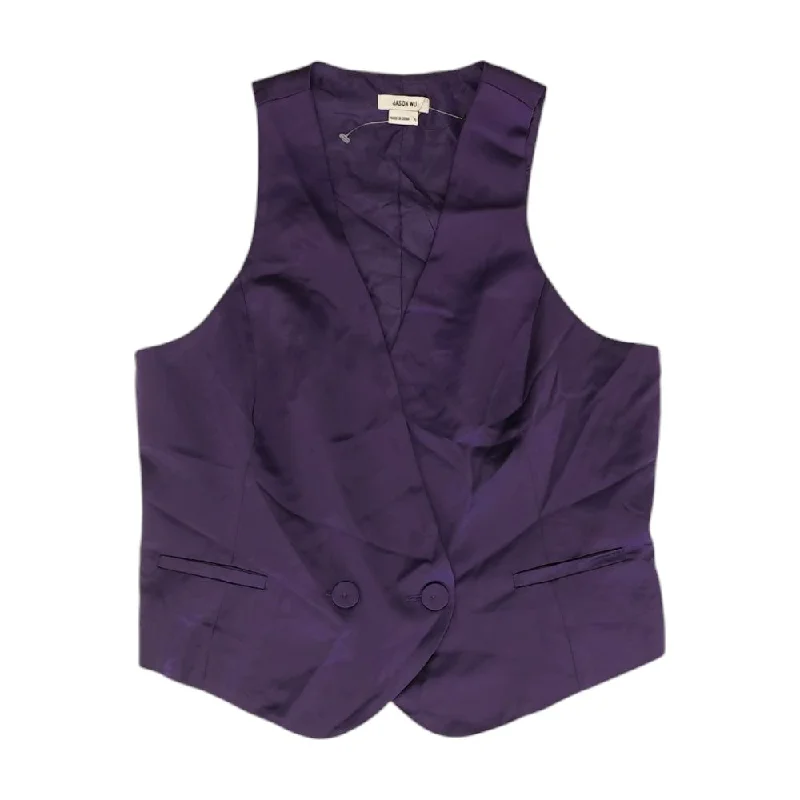 chic wool coatPurple Solid Vest