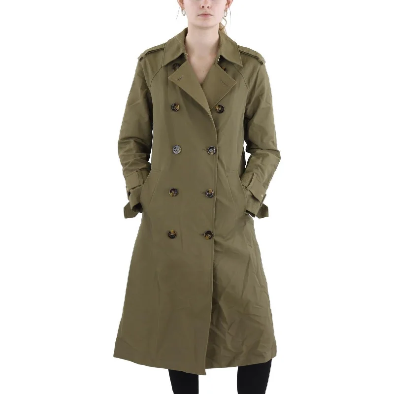 wool coatVeronica Beard Womens Cotton Blend Double Breasted Trench Coat