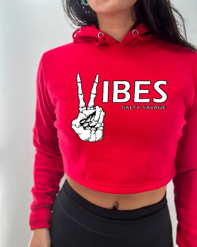 lightweight outerwearSalty Savage Ladies "VIBES" Cropped Hoodie