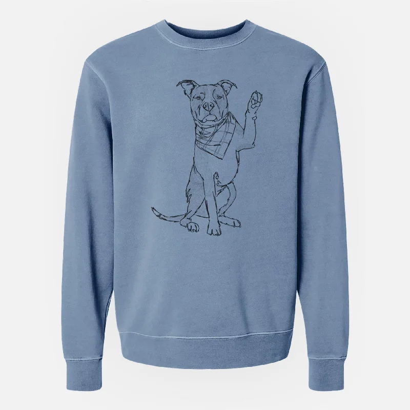 performance workout sweatshirtDoodled Fancy the American Staffordshire Terrier - Unisex Pigment Dyed Crew Sweatshirt