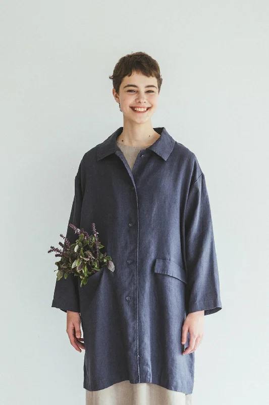 functional coatLuisa Linen Jacket in Macadam