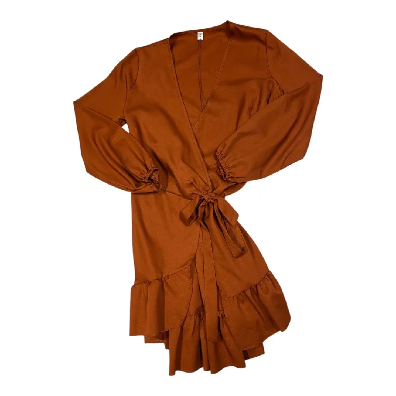 trendy wrap dressDress Casual Midi By NAGGOO In Orange, Size: S