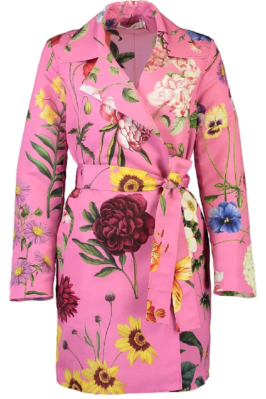 fitted coatFloral Faille Trench Coat