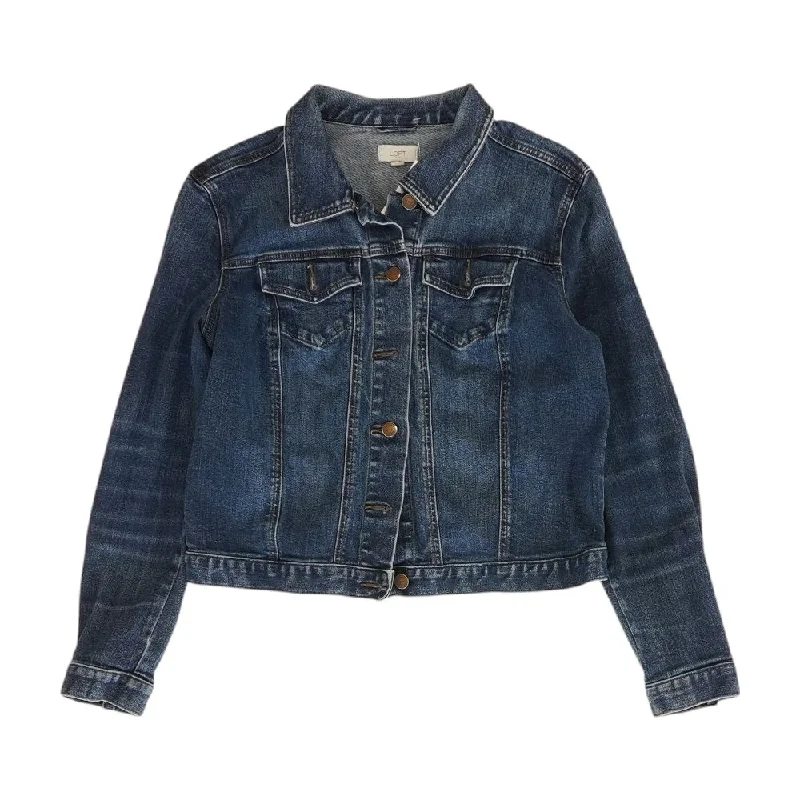 warm jacketBlue Solid Denim Jacket