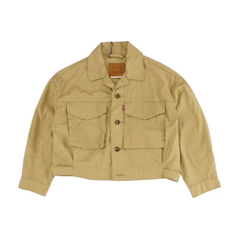 sporty outerwearKhaki Solid Lightweight Jacket