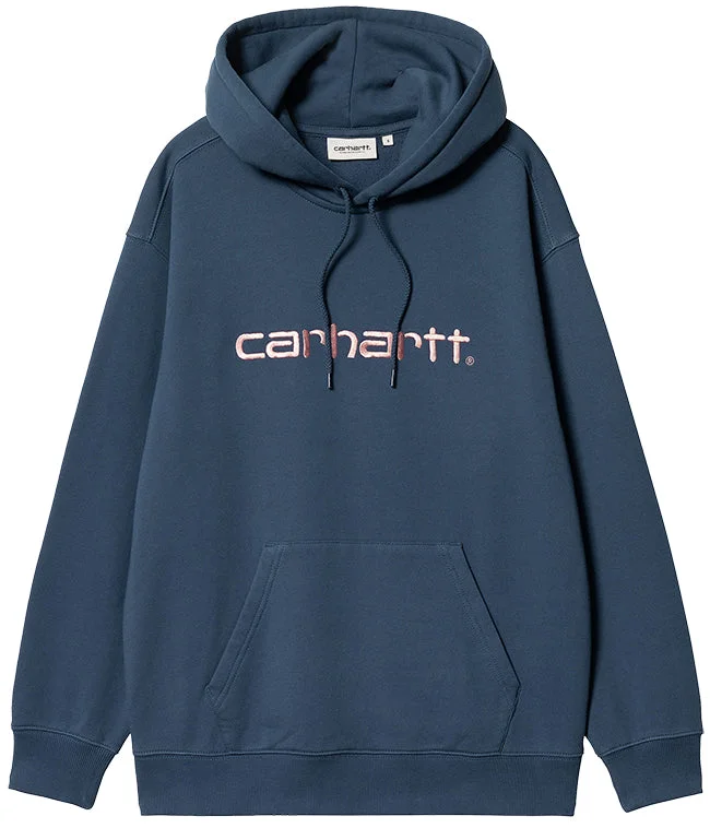 Carhartt WIP Womens Hooded Carhartt Sweatshirt Squid Glassy Pink