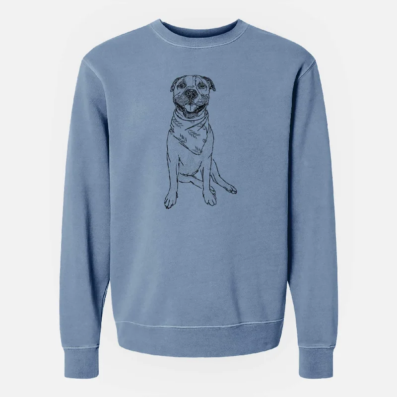 trendy gym wear hoodieDoodled Buddy the American Staffordshire Terrier - Unisex Pigment Dyed Crew Sweatshirt