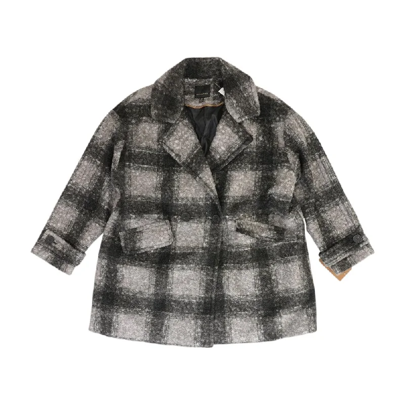 functional coatGray Plaid Peacoat Jacket