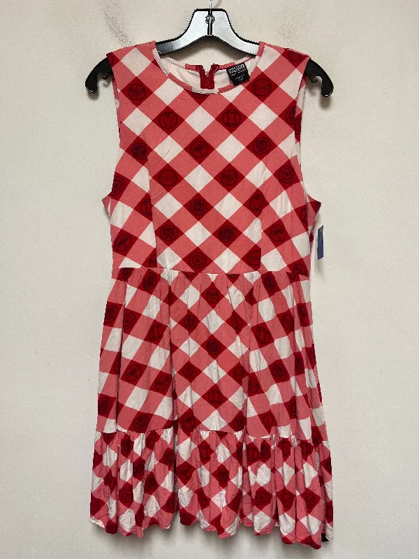 A-line dressDress Casual Short By Walt Disney In Plaid Pattern, Size: M