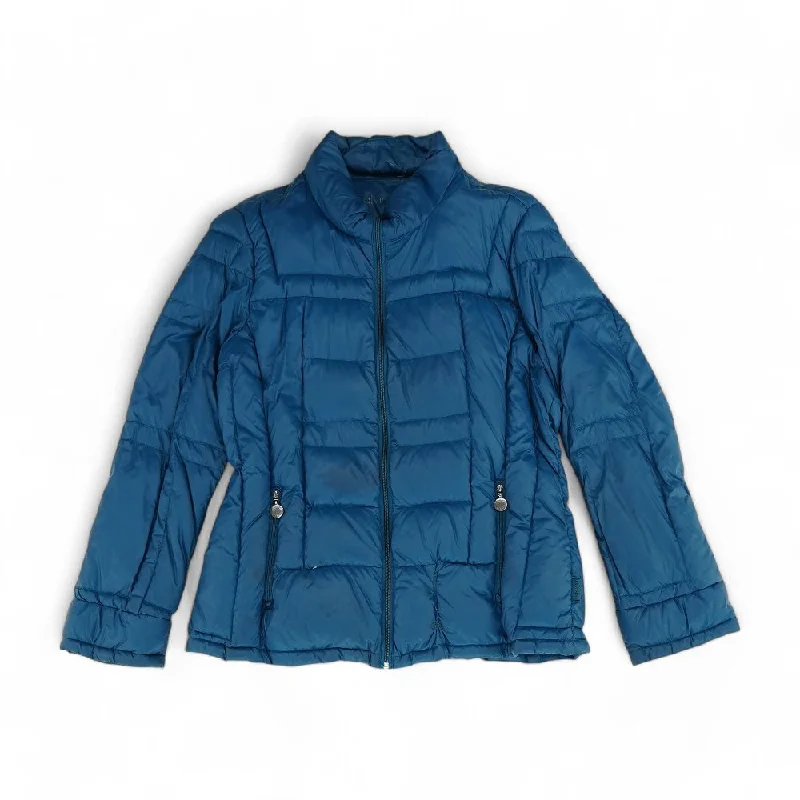 trendy bomber coatTeal Solid Puffer Jacket