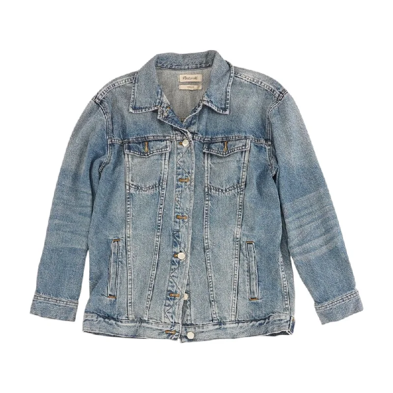 high-quality coatBlue Solid Denim Jacket