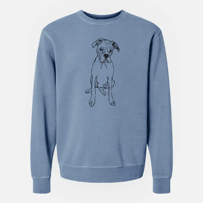 high-end athletic hoodieDoodled Ellie the Boxer - Unisex Pigment Dyed Crew Sweatshirt