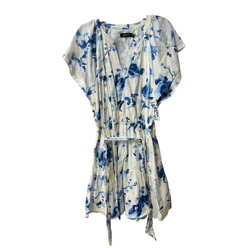 stylish dressDress Casual Short By Lauren By Ralph Lauren In Blue & White, Size: 18