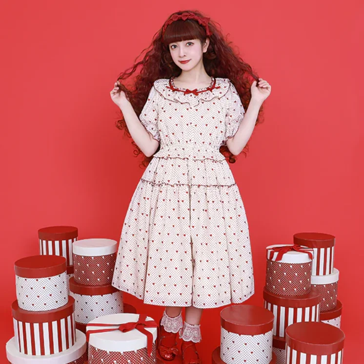 lace dressLittle Dot Heart Onepiece Dress