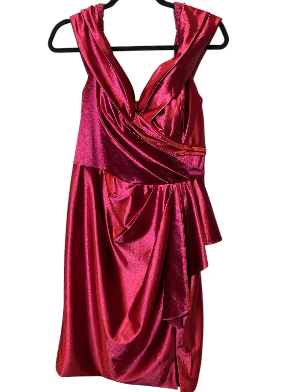 draped dressDress Party Short By Oleg Cassini In Red, Size: L