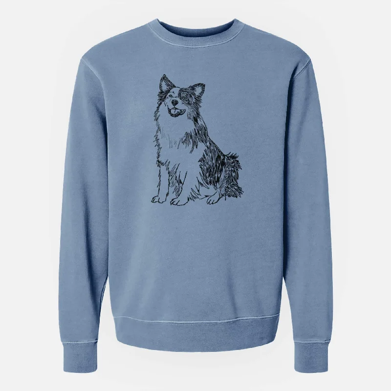 urban workout sweatshirtDoodled Mini Jack the Mini Aussie - Unisex Pigment Dyed Crew Sweatshirt