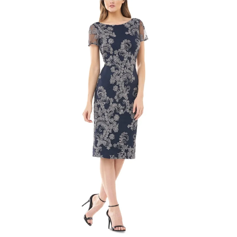 fitted dressJS Collection Womens Floral Midi Dress, Blue, 2