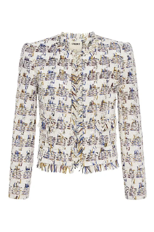 padded puffer coatAngelina Blazer - Ivory Multi