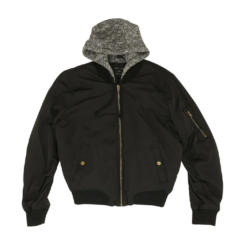 insulated winter jacketBlack Solid Bomber Jacket