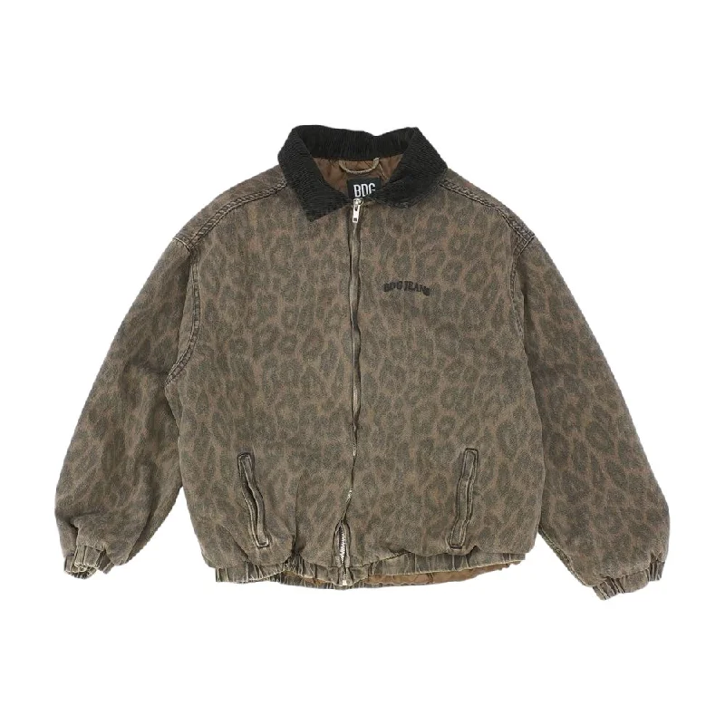 retro coatBrown Animal Print Lightweight Jacket