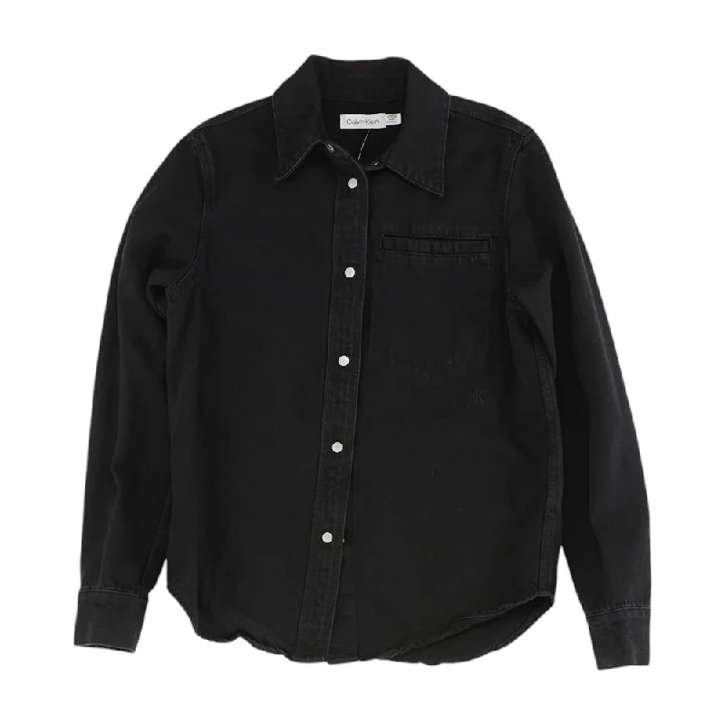 outdoor coatBlack Solid Denim Jacket