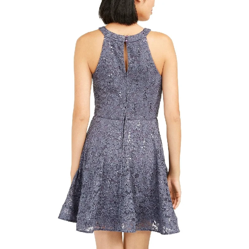 bodycon dressBcx Juniors' Glitter-Lace Dress Gray Size 5