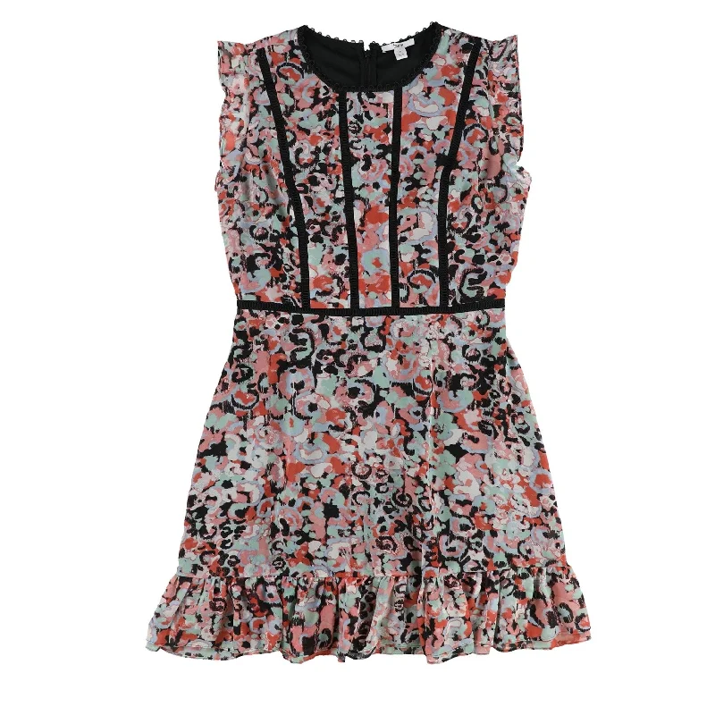 modern dressbar III Womens Floral Ladder Trim A-line Dress, Multicoloured, 10