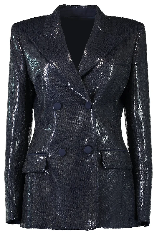 soft shell coatDouble Breasted Blazer - Maritime Sequin