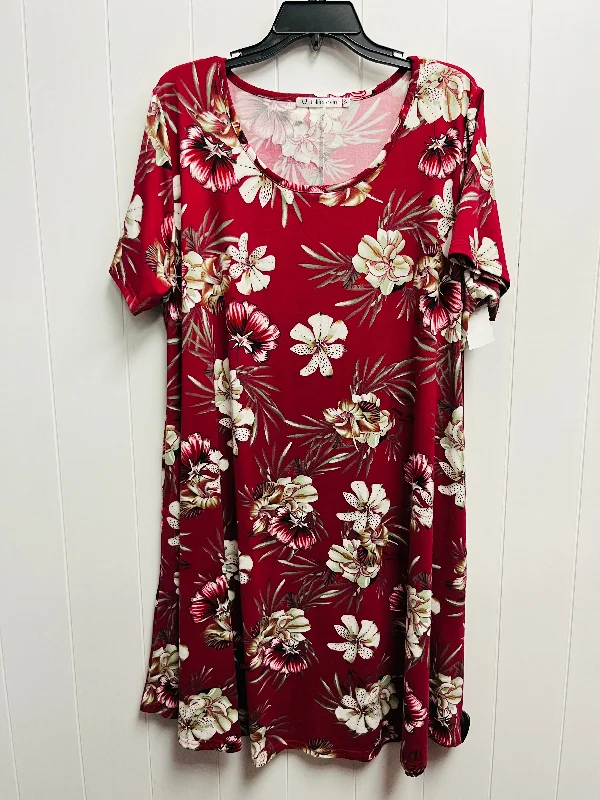 boho-chic dressDress Casual Short By JO;;IE LOVIN In Red, Size: 3x