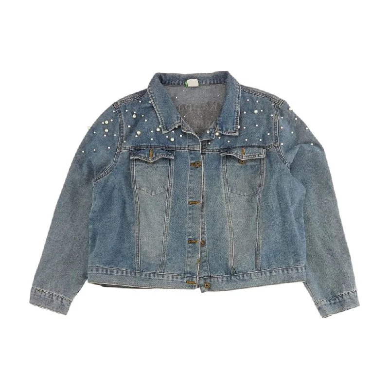 stylish blazer coatBlue Solid Denim Jacket