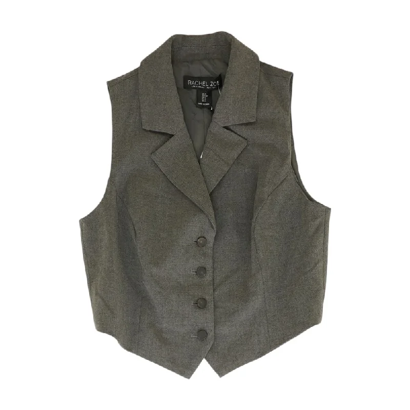 casual utility jacketGray Solid Suit Vest