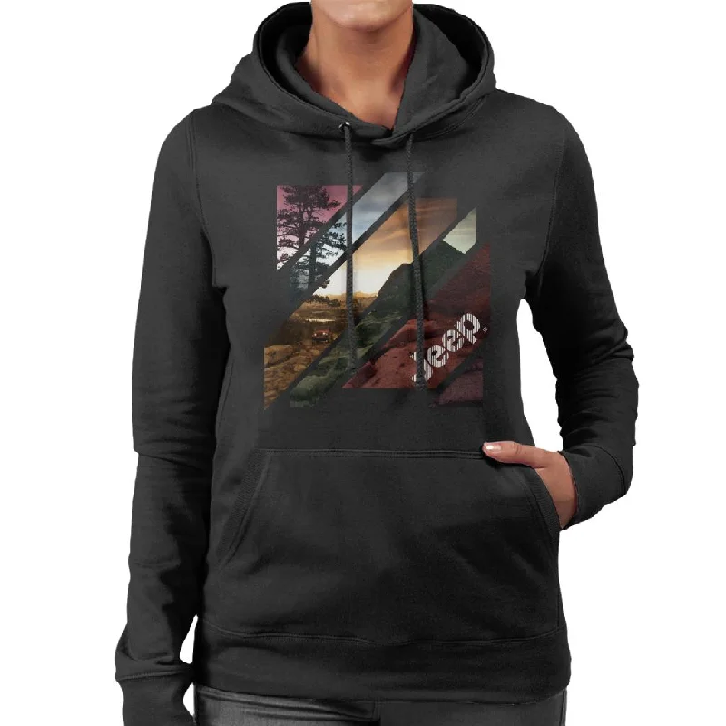 sporty hooded sweatshirtJeep Off Road Abstract Art Women's Hooded Sweatshirt