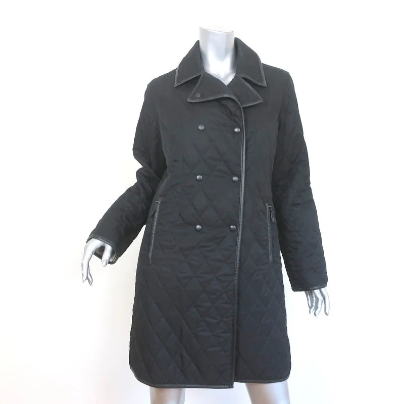 sporty jacketBurberry London Quilted Double Breasted Coat Black Size Small