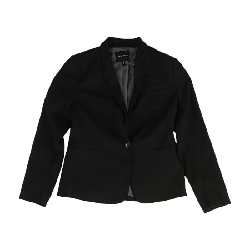 classic zip-up coatBlack Solid Blazer