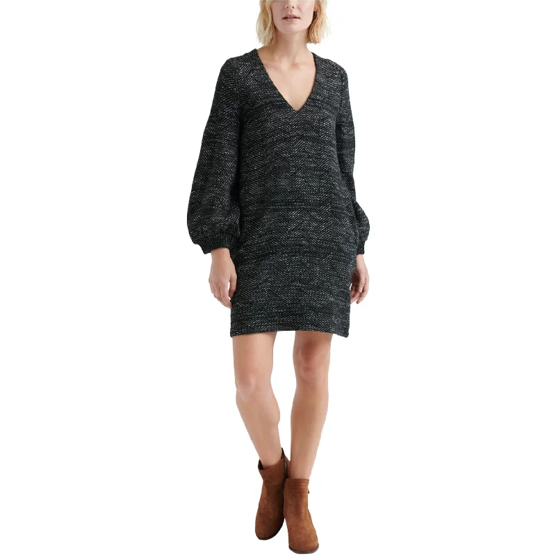 wrap-around dressLucky Brand Womens Knit Shift Sweater Dress