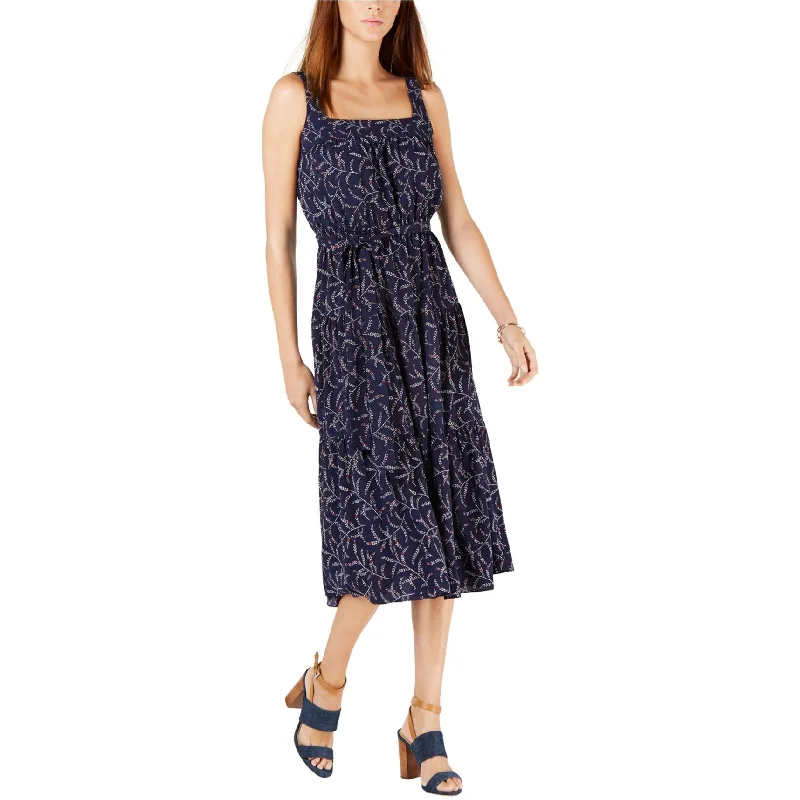 lace dressMichael Kors Womens Floral Midi Dress, Blue, X-Large