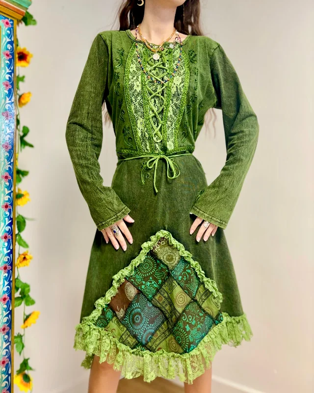 trendy dressWinter Forest Fairy Corset Longsleeve Dress