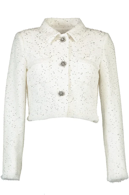 long-sleeve coatSequin Boucle Cropped Jacket