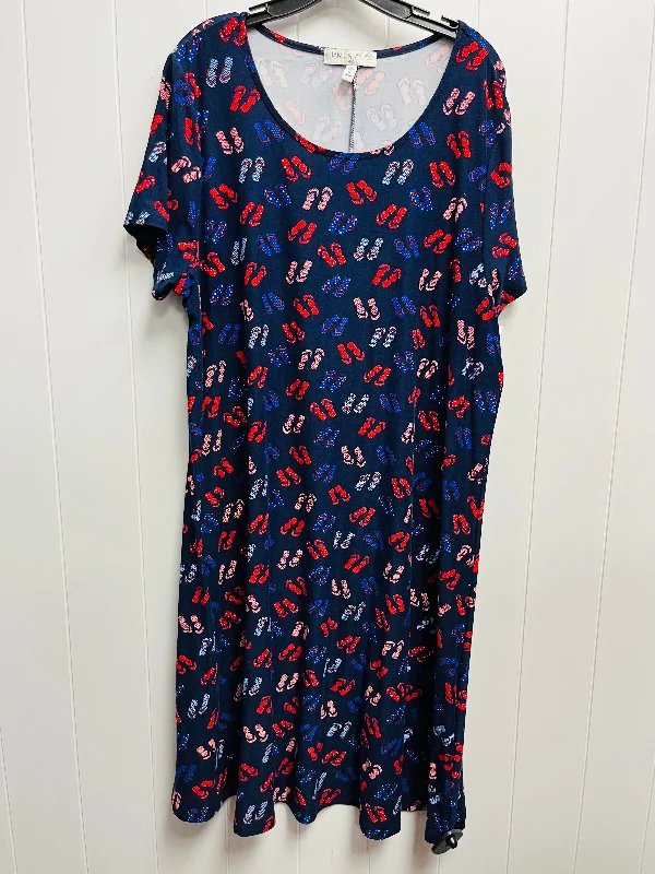 wrap dressDress Casual Short By Clothes Mentor In Blue & Red, Size: 2x