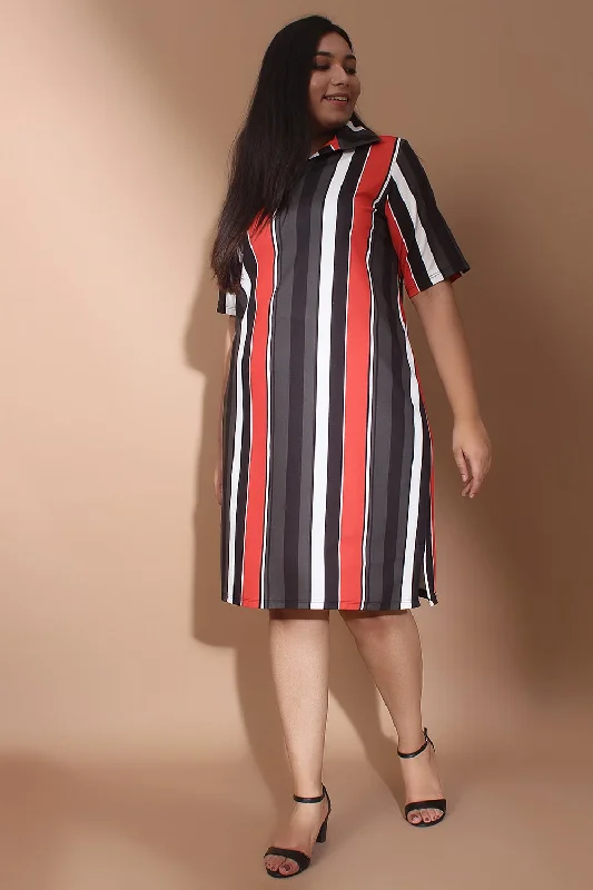 elegant evening dressCuban Stripe Polo Dress