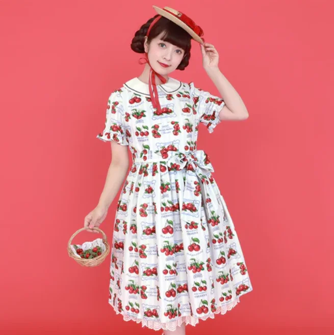 floral midi dressFresh Cherry Collared Dress