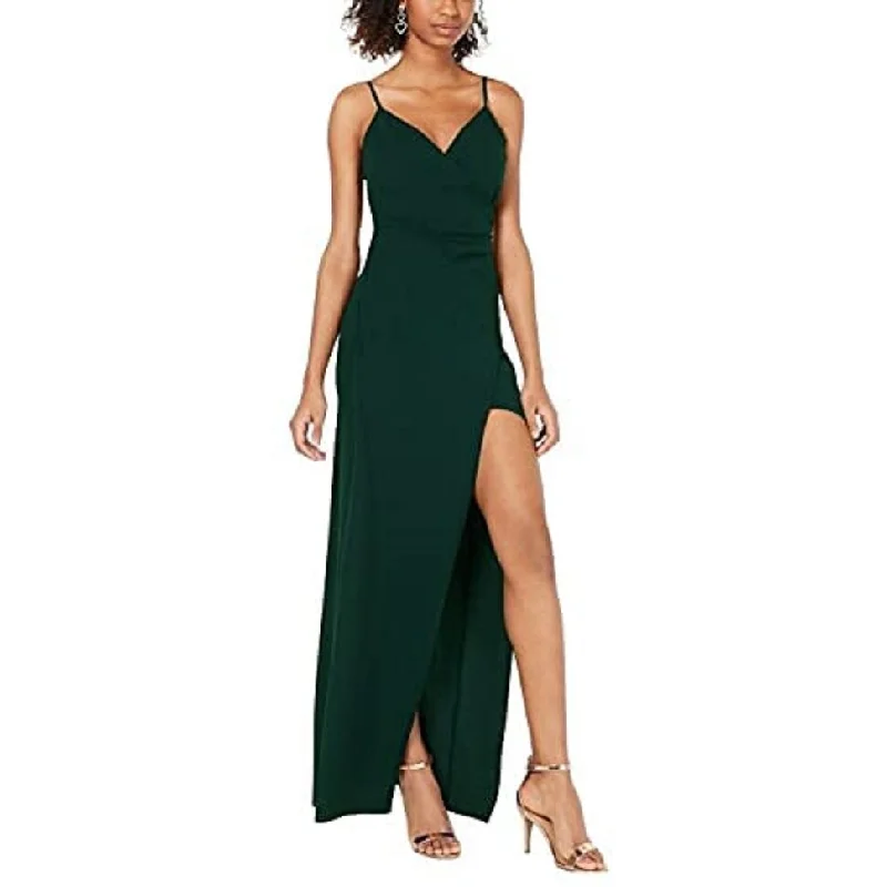 casual shift dressEmerald Sundae Juniors' High-Slit Gown Green Size Medium