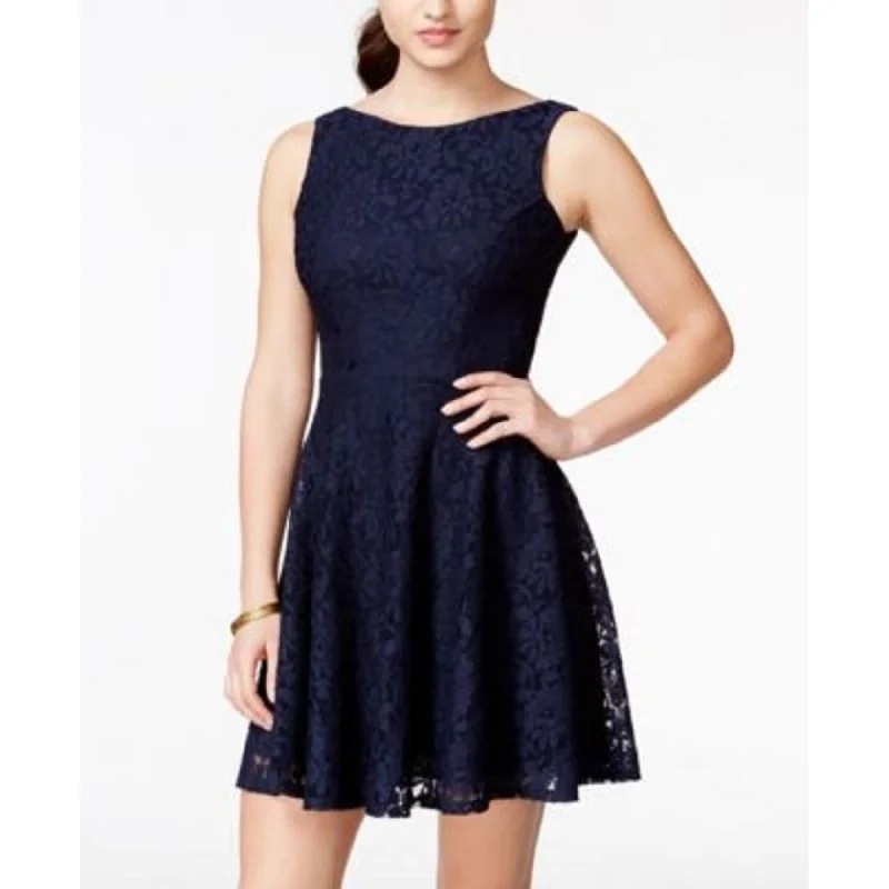 elegant shift dressSpeechless Juniors' Lace Fit & Flare Tank Dress Navy Size XX Large - XX-Large