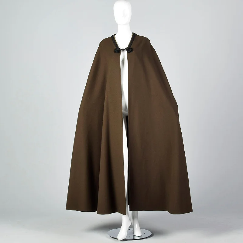 casual trench coatElegant 1976 Yves Saint Laurent Russian Collection Wool Cape with a Huge Sweep